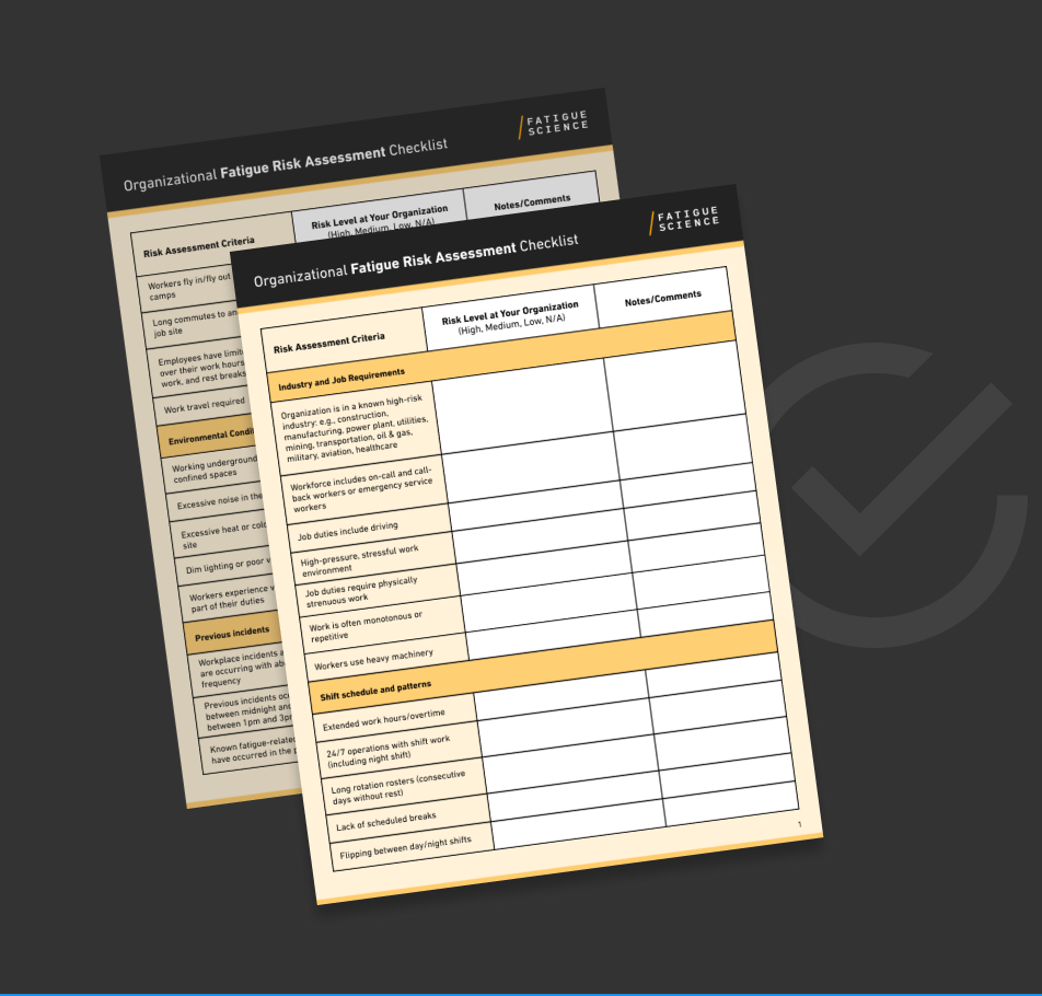 Organizational Fatigue Risk Assessment Checklist